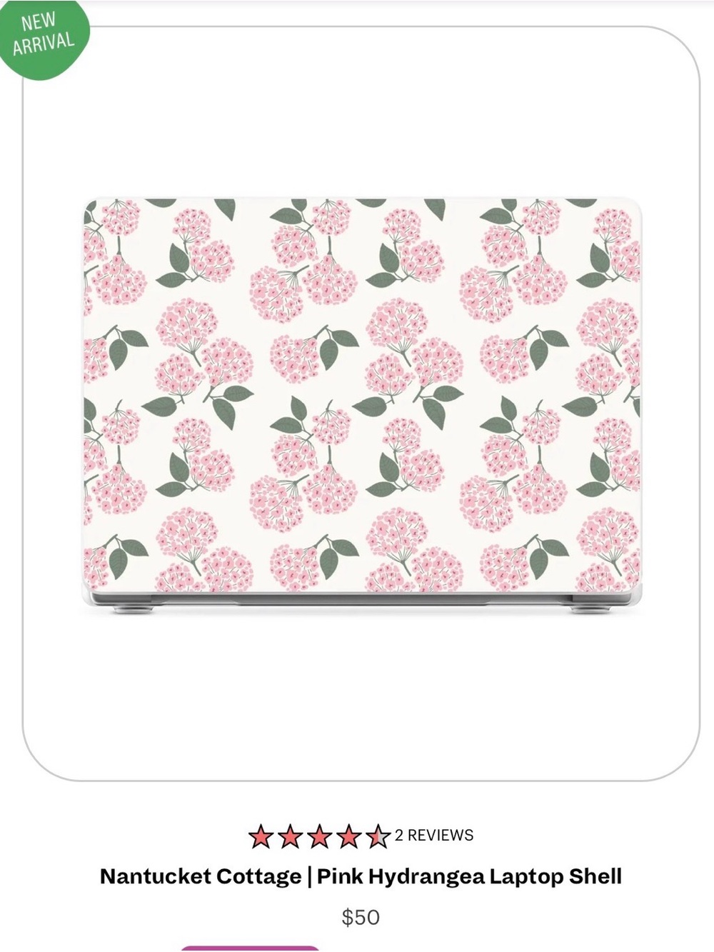 Nantucket Cottage Pink Hydrangea Laptop Case 15inch MacBook Air